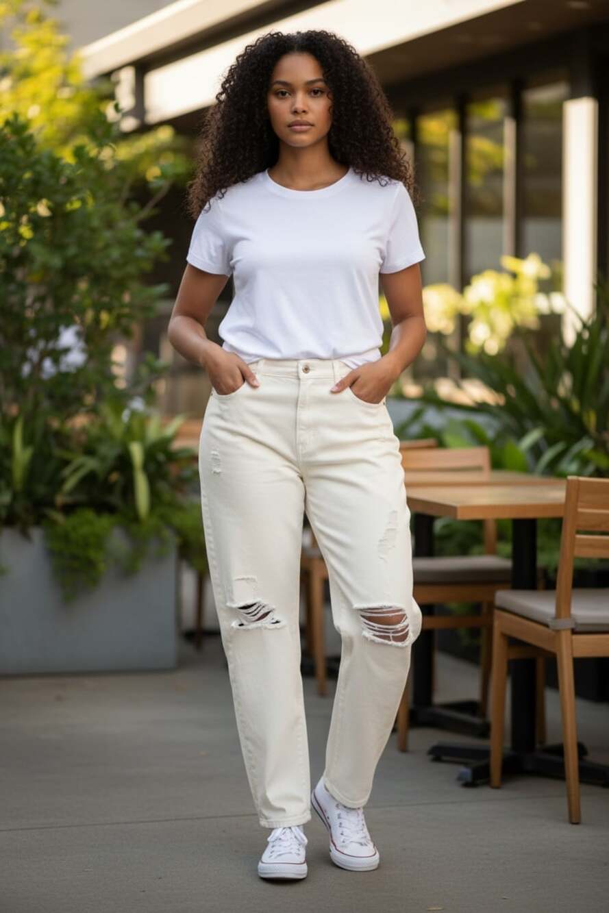 Torrid White Distressed Boyfriend Jeans Size 20R